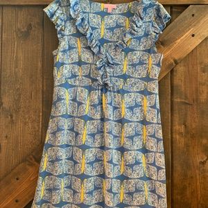 LILLY PULITZER Clare Dress Butterfly Print L